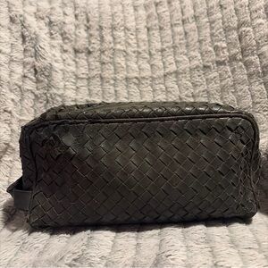 Bottega Veneta Intrecciato Second Bag Clutch Bag Leather gray made in Italy